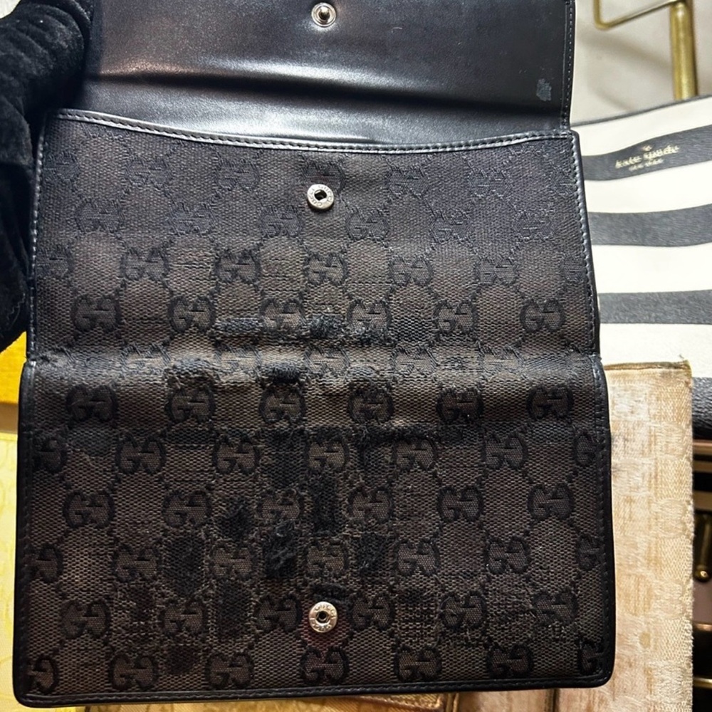 Gucci Black Patterned Accessory With Silver Detail - image 4